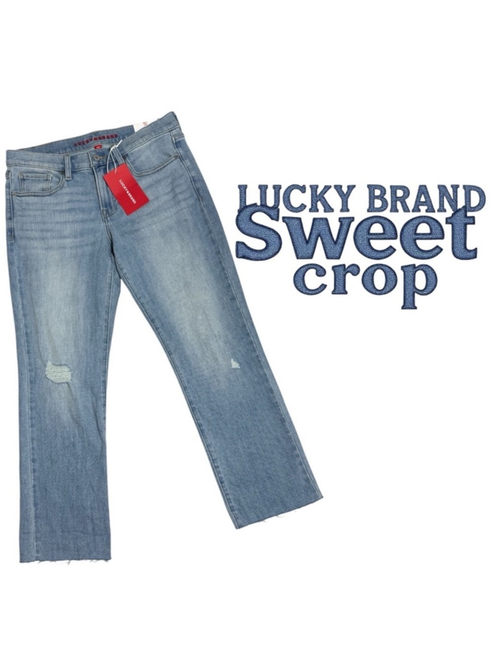 Lucky Brand Sweet Crop mid rise straight leg jean light wash advanced stretch 29